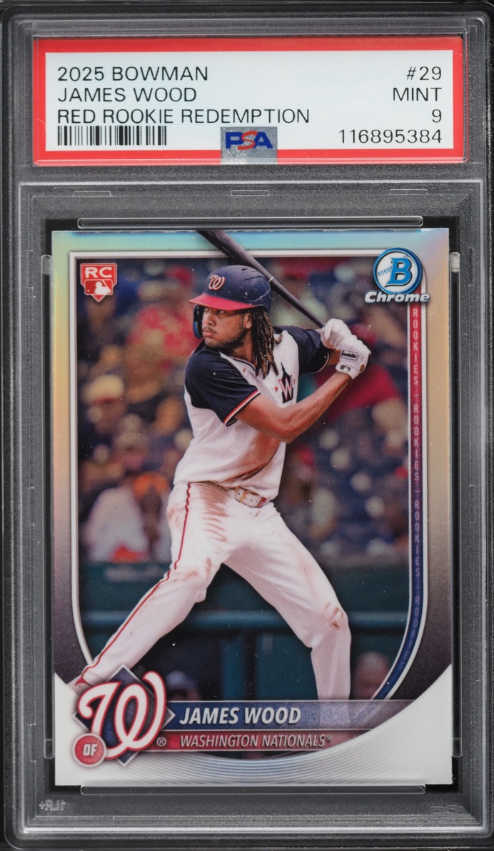 2025 Bowman Chrome Red Redemption James Wood ROOKIE #29 PSA 9 MINT