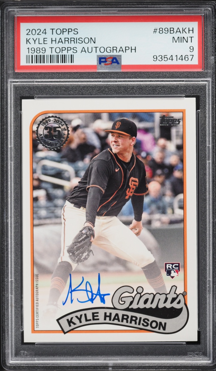 2024 Topps '89 Baseball Kyle Harrison ROOKIE AUTO #89BAKH PSA 9 MINT