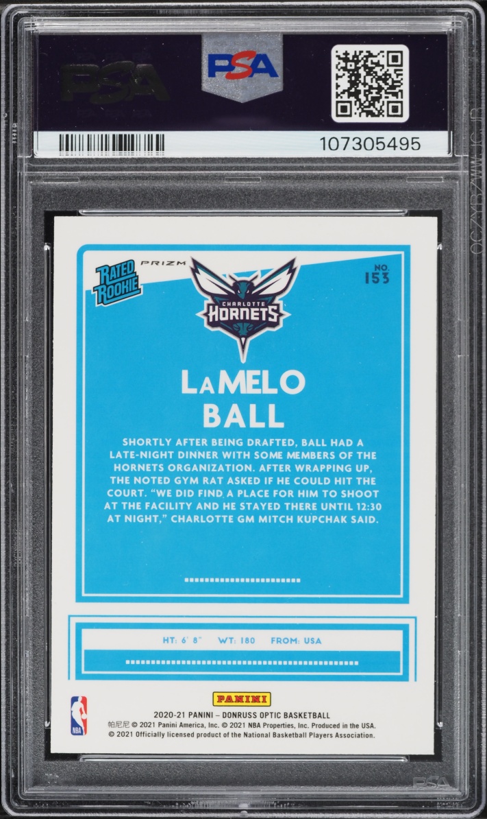 2020 Donruss Optic Holo Prizm LaMelo Ball ROOKIE #153 PSA 9 MINT