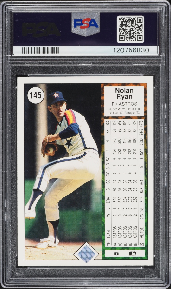 1989 Upper Deck Nolan Ryan #145 PSA 7 NRMT