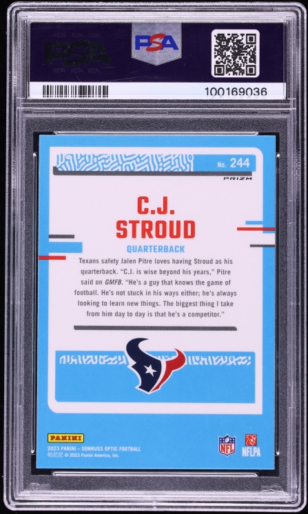 2023 Donruss Optic Holo Prizm C.J. Stroud ROOKIE #244 PSA 9 MINT