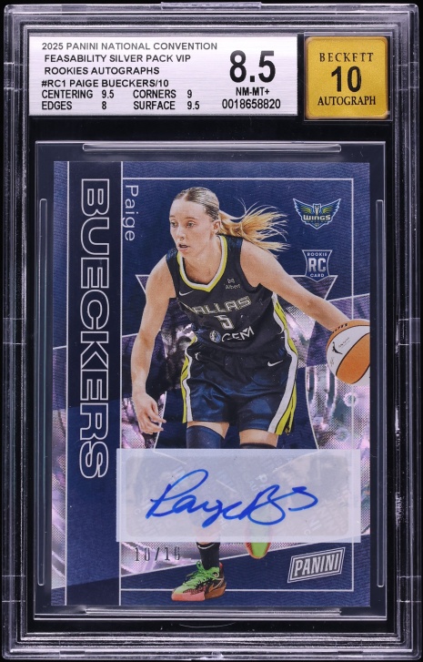 2025 Panini NSCC Feasability Silver Pack VIP Paige Bueckers ROOKIE AUTO 10/10 #RC1 BGS 8.5