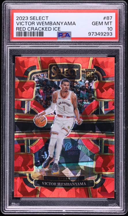 2023 Select Concourse Red Cracked Ice Prizm Victor Wembanyama ROOKIE #87 PSA 10 GEM MINT