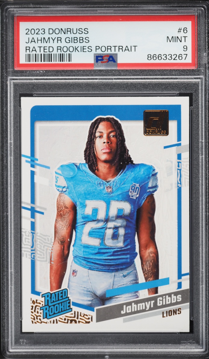 2023 Donruss Portrait Jahmyr Gibbs ROOKIE #6 PSA 9 MINT