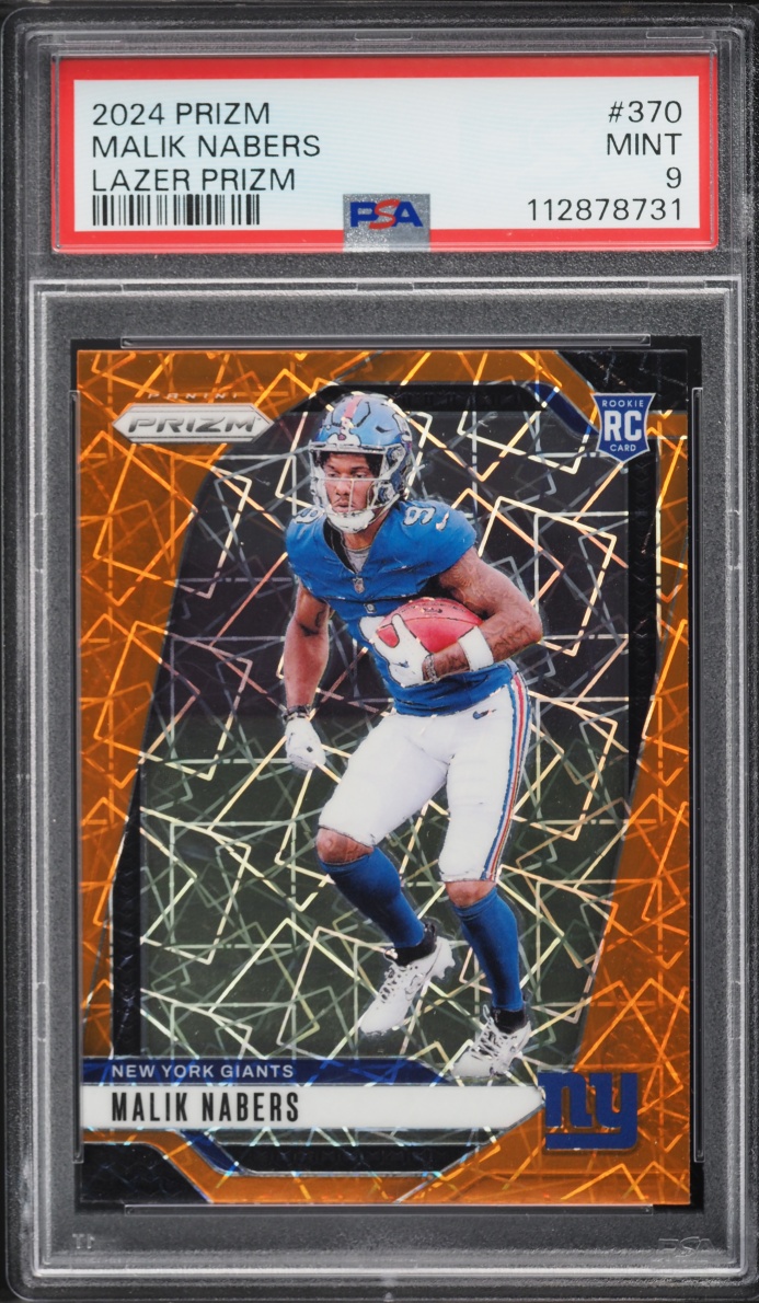 2024 Panini Prizm Lazer Malik Nabers ROOKIE #370 PSA 9 MINT