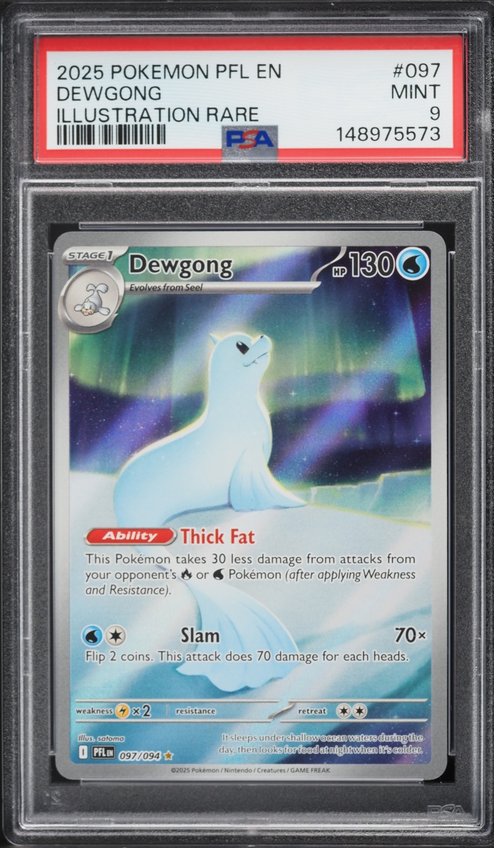 2025 Pokemon Mega Evolution Phantasmal Flames IR Dewgong #97 PSA 9 MINT