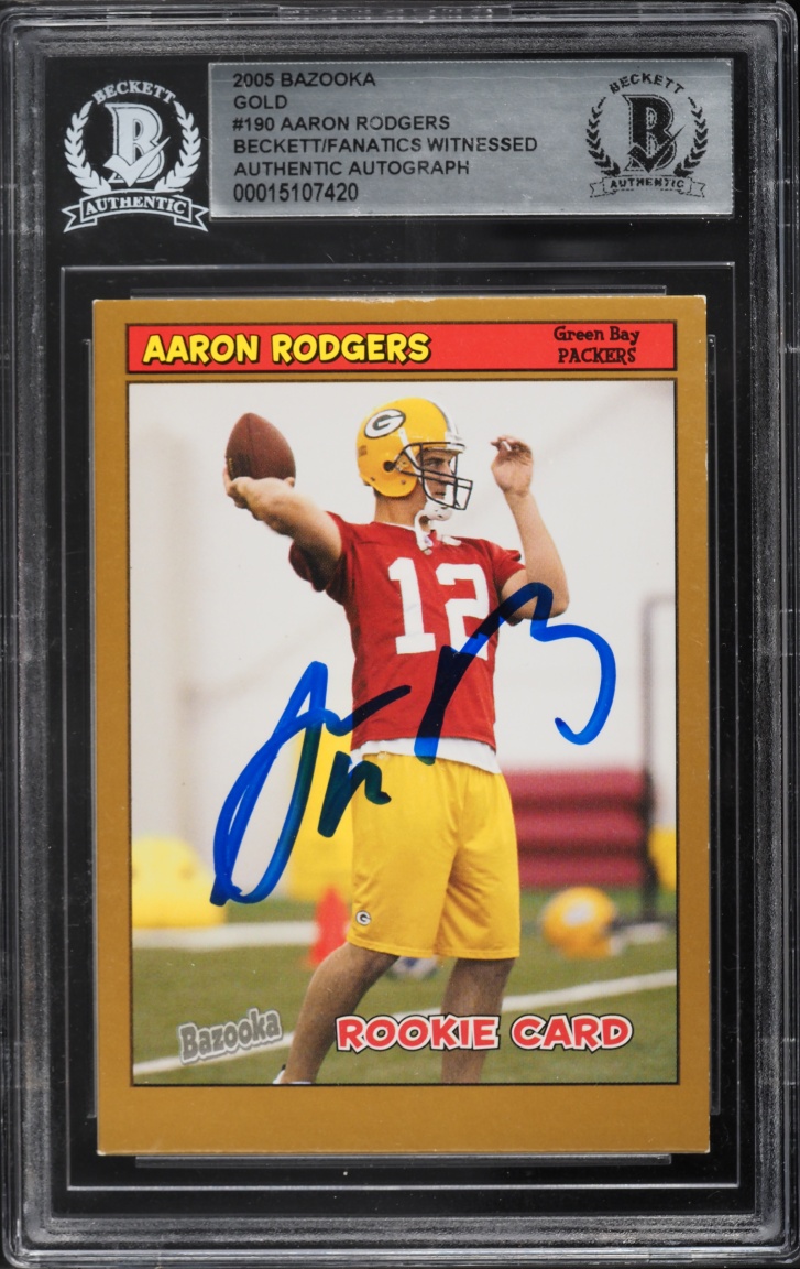 2005 Bazooka Gold Aaron Rodgers ROOKIE AUTO #190 BGS AUTH
