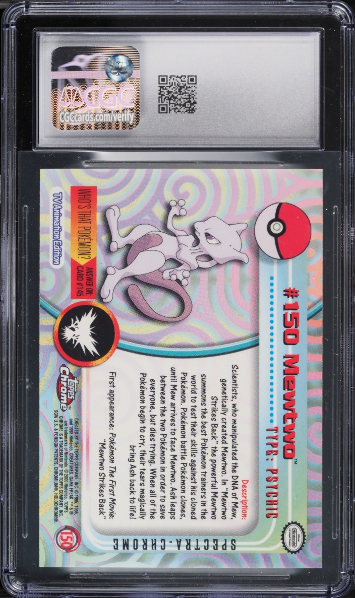 2000 Pokemon Topps Chrome Series 2 Spectra-Chrome Mewtwo #150 CGC 10 GEM MINT