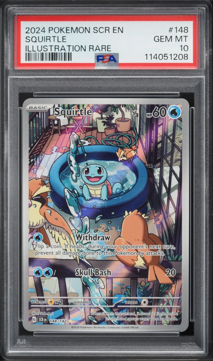 2024 Pokemon Scarlet & Violet Stellar Crown IR Squirtle #148 PSA 10 GEM MINT
