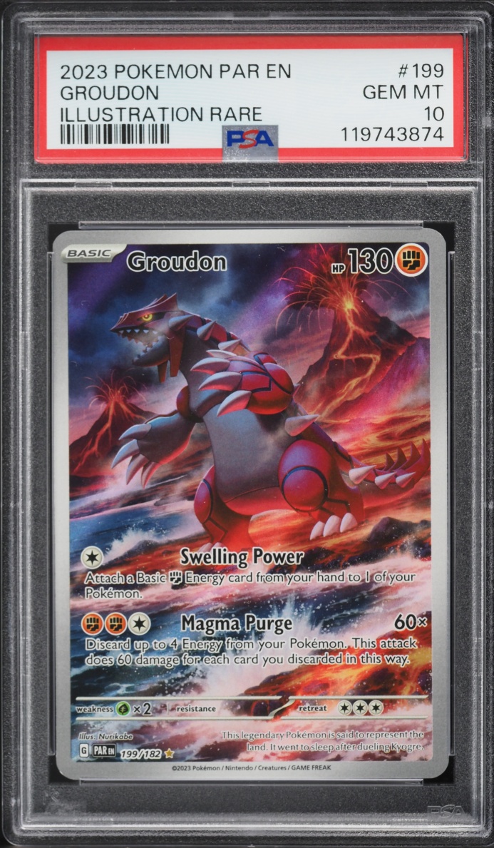 2023 Pokemon Scarlet & Violet Paradox Rift IR Groudon #199 PSA 10 GEM MINT