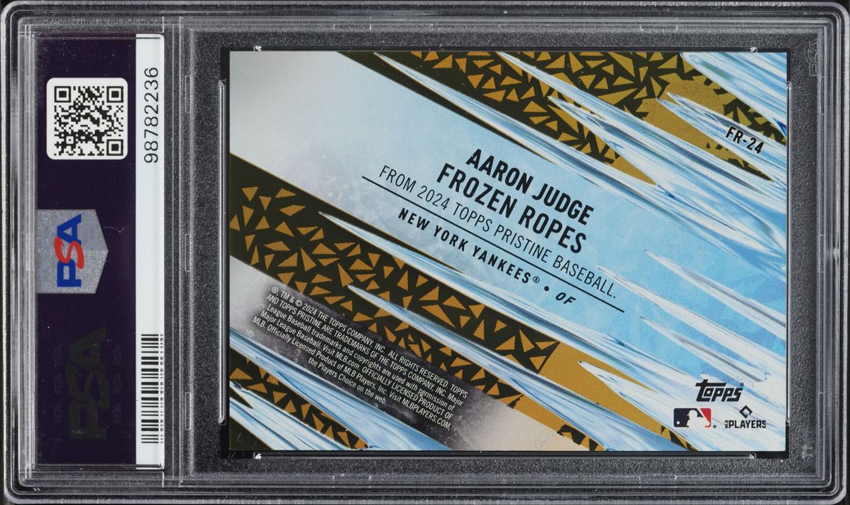 2024 Topps Pristine Frozen Ropes Gold Aaron Judge /50 #FR24 PSA 9 MINT