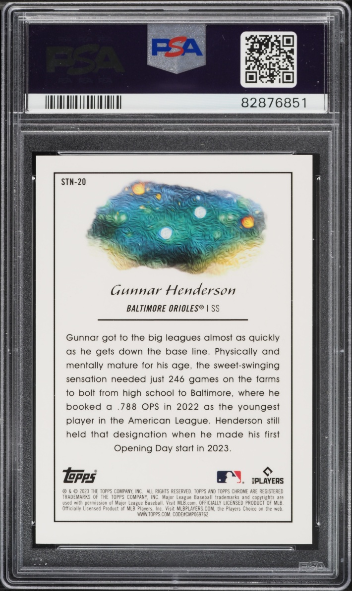 2023 Topps Cosmic Chrome Stars In The Night Gunnar Henderson ROOKIE #20 PSA 9 MINT