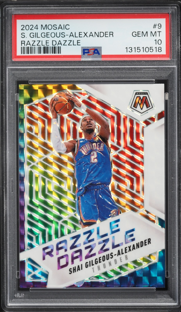2024 Panini Mosaic Razzle Dazzle Prizm Shai Gilgeous-Alexander #9 PSA 10 GEM MINT