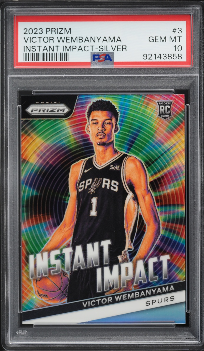 2023 Panini Prizm Instant Impact Silver Victor Wembanyama ROOKIE #3 PSA 10 GEM MINT