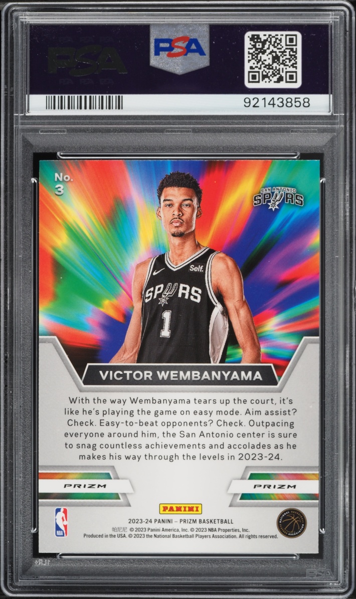 2023 Panini Prizm Instant Impact Silver Victor Wembanyama ROOKIE #3 PSA 10 GEM MINT