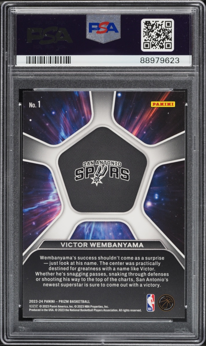 2023 Panini Prizm Deep Space Victor Wembanyama ROOKIE #1 PSA 10 GEM MINT