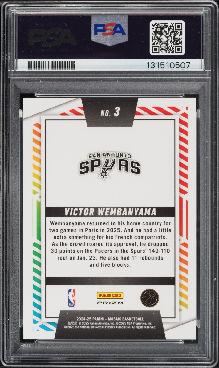 2024 Panini Mosaic Razzle Dazzle Victor Wembanyama #3 PSA 10 GEM MINT