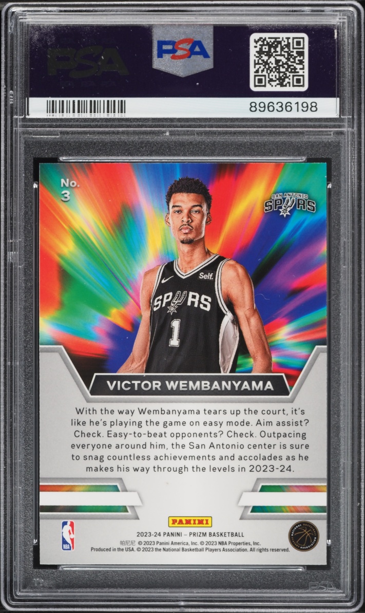 2023 Panini Prizm Instant Impact Victor Wembanyama ROOKIE #3 PSA 10 GEM MINT