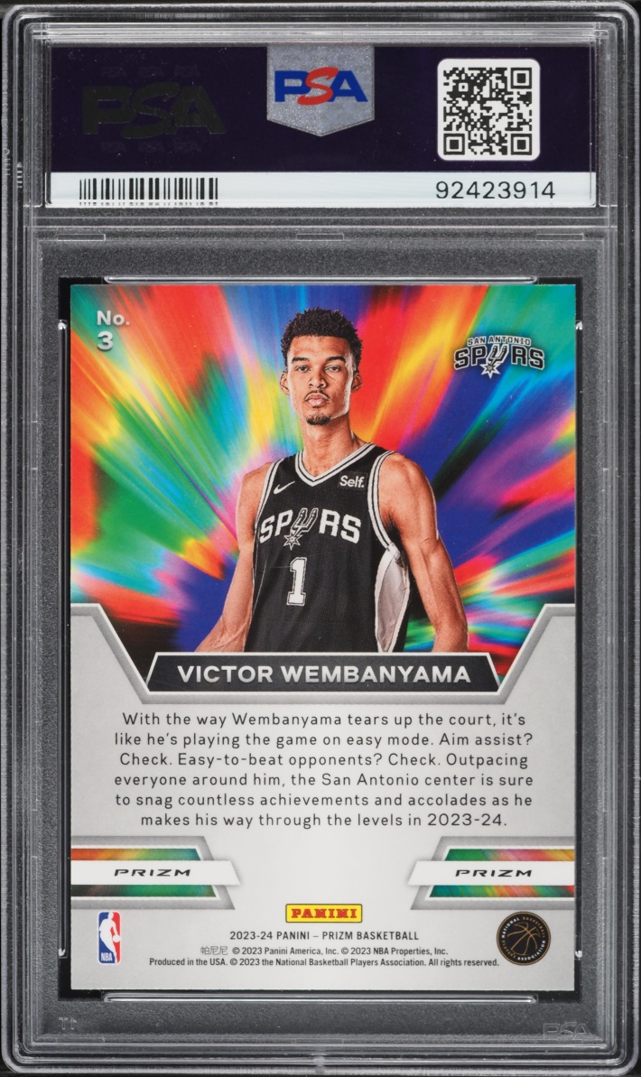 2023 Panini Prizm Instant Impact Green Victor Wembanyama ROOKIE #3 PSA 10 GEM MINT