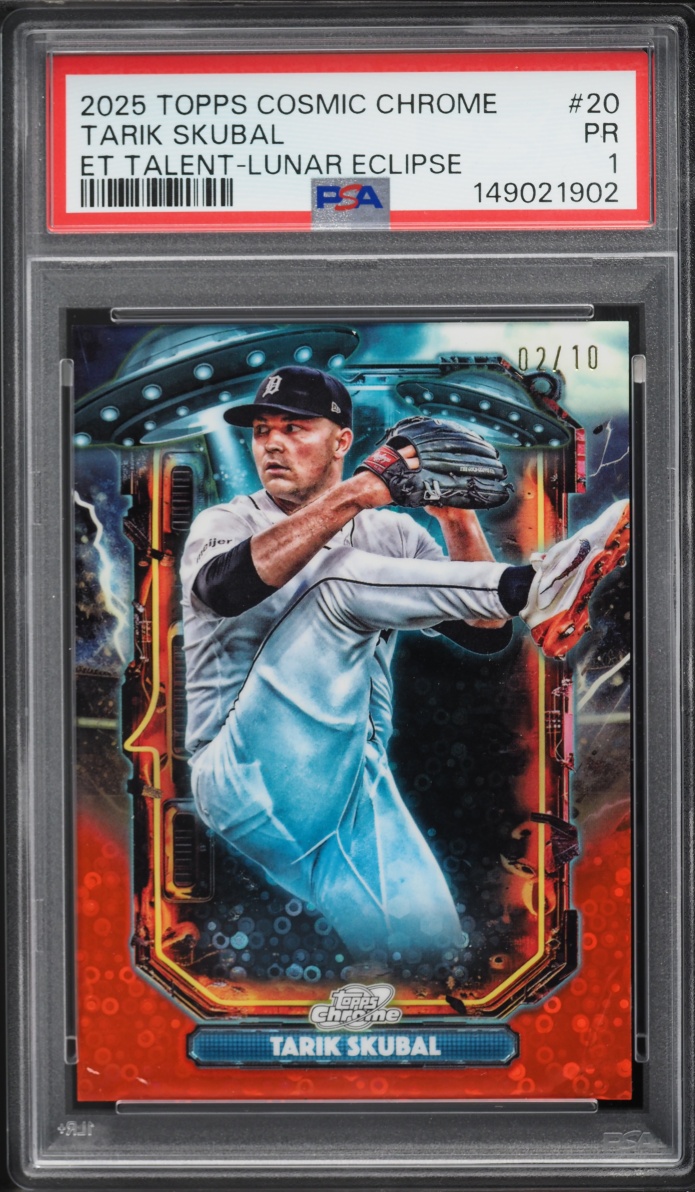 2025 Topps Chrome Cosmic Extraterrestrial Talent Lunar Eclipse Tarik Skubal /10 #20 PSA 1 PR