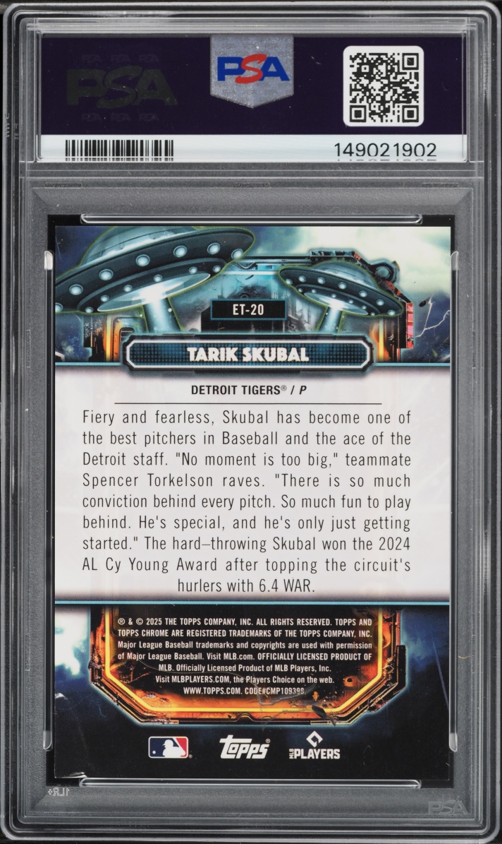2025 Topps Chrome Cosmic Extraterrestrial Talent Lunar Eclipse Tarik Skubal /10 #20 PSA 1 PR