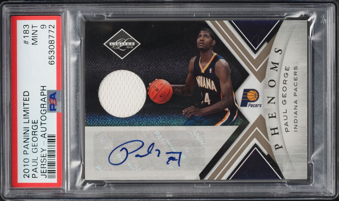 2010 Panini Limited Jersey Paul George ROOKIE PATCH AUTO /249 #183 PSA 9 MINT