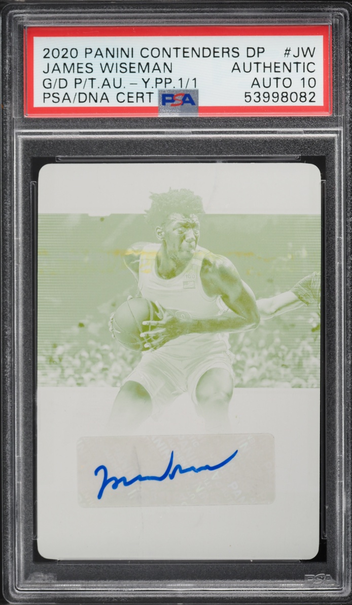 2020 Panini Contenders Game Day Prospect Ticket James Wiseman ROOKIE AUTO DNA 10 1/1 PSA AUTH