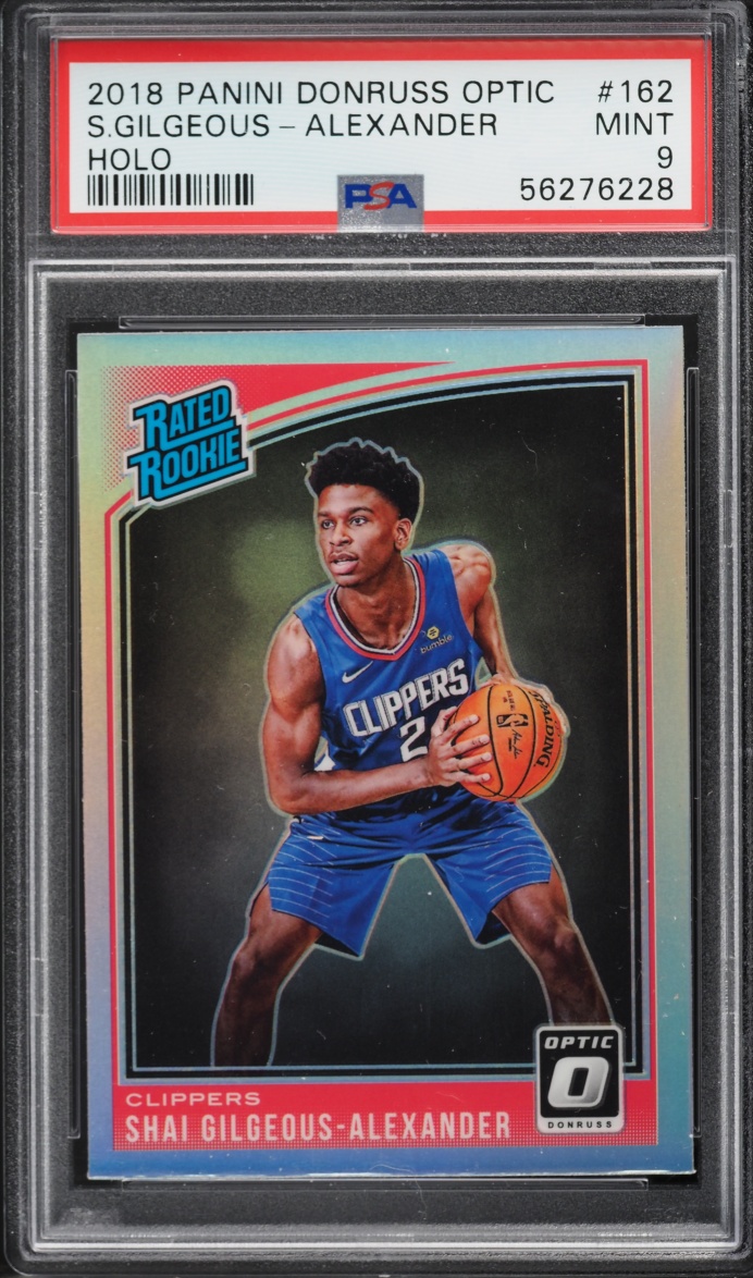 2018 Donruss Optic Holo Shai Gilgeous-Alexander ROOKIE #162 PSA 9 MINT