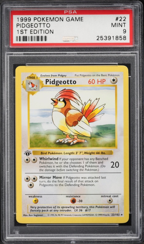 1999 Pokemon Base Set Shadowless 1st Edition Beedrill #17 PSA 9