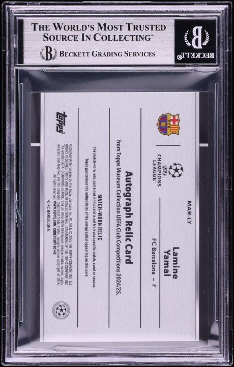 2024 Topps Museum Collection UEFA CC AUTO Gold Lamine Yamal PATCH AUTO /50 #MARLY BGS 9 MINT