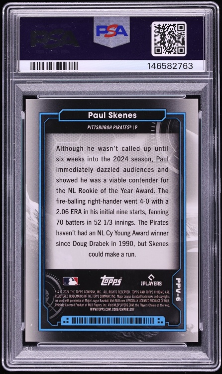 2024 Topps Chrome Cosmic Planetary Pursuit Venus Paul Skenes ROOKIE #6 PSA 9 MINT