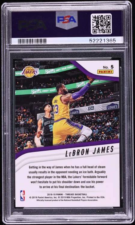 2018 Panini Threads High Octane Dazzle LeBron James #5 PSA 9 MINT