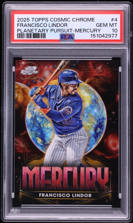 2025 Topps Chrome Cosmic Planetary Pursuit Mercury Francisco Lindor #4 PSA 10 GEM MINT