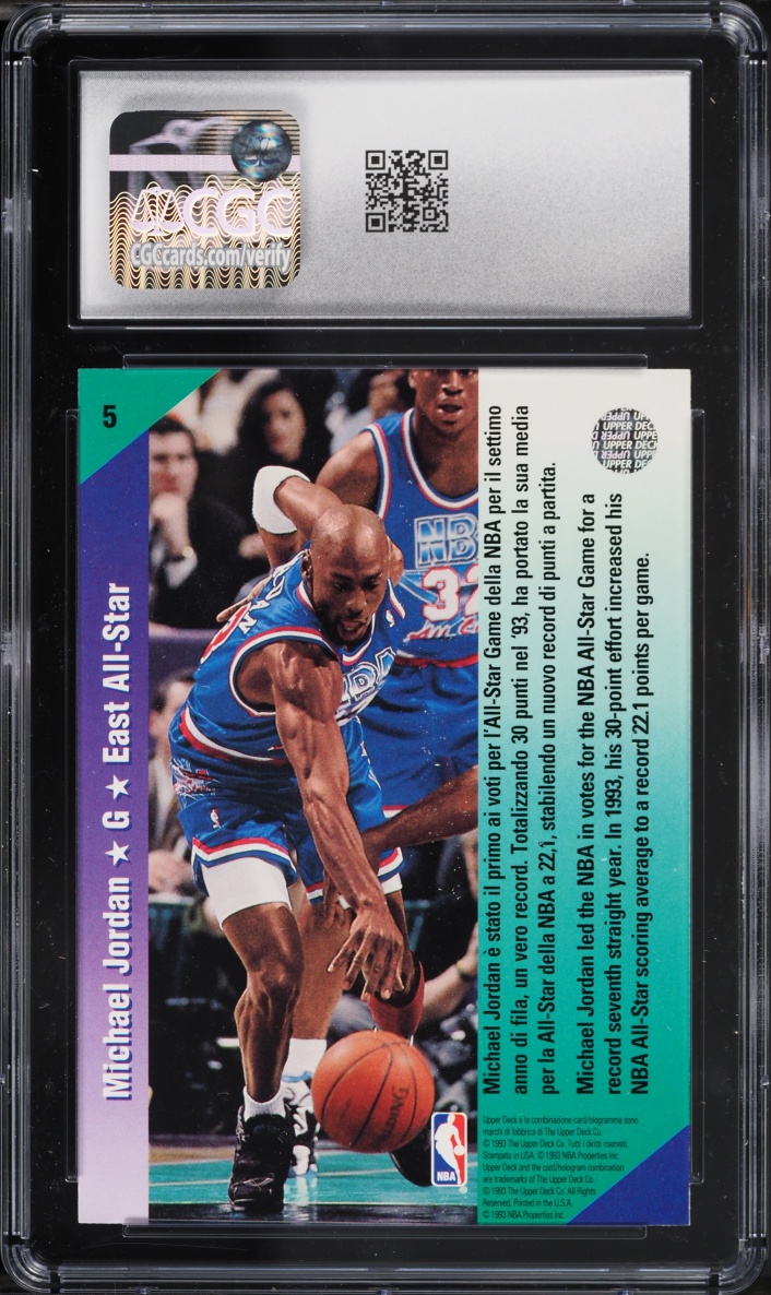 1992 Upper Deck International Italian Michael Jordan #5 CGC 9 MINT