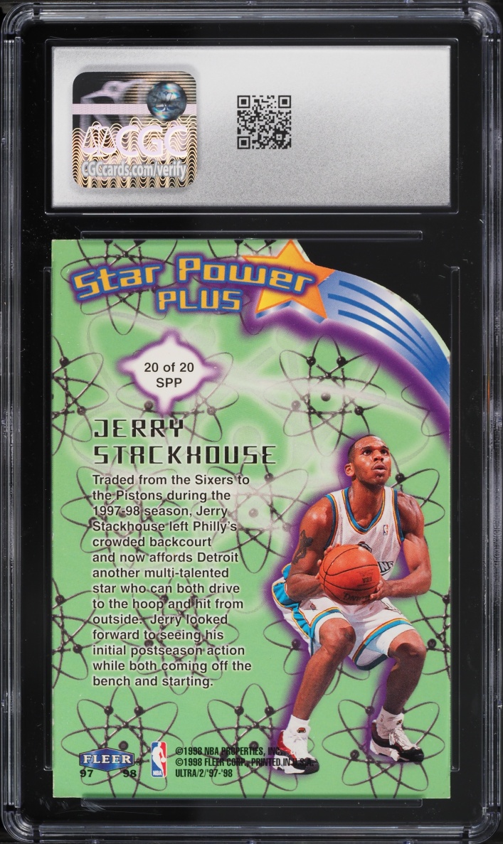 1997 Ultra Star Power Plus Die-Cut Jerry Stackhouse #SPP20 CGC 10 GEM MINT