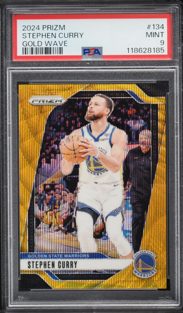2024 Panini Prizm Gold Wave Stephen Curry /10 #134 PSA 9 MINT