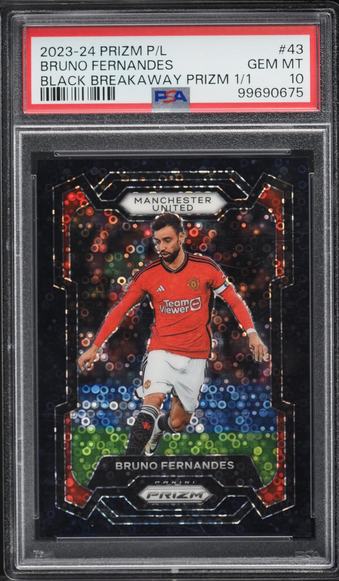 2023 Panini Prizm Premier League Black Breakaway Bruno Fernandes #43 PSA 10 GEM MINT