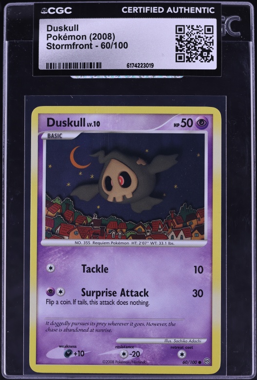 2008 Pokemon Diamond & Pearl Stormfront Duskull #60 CGC AUTH