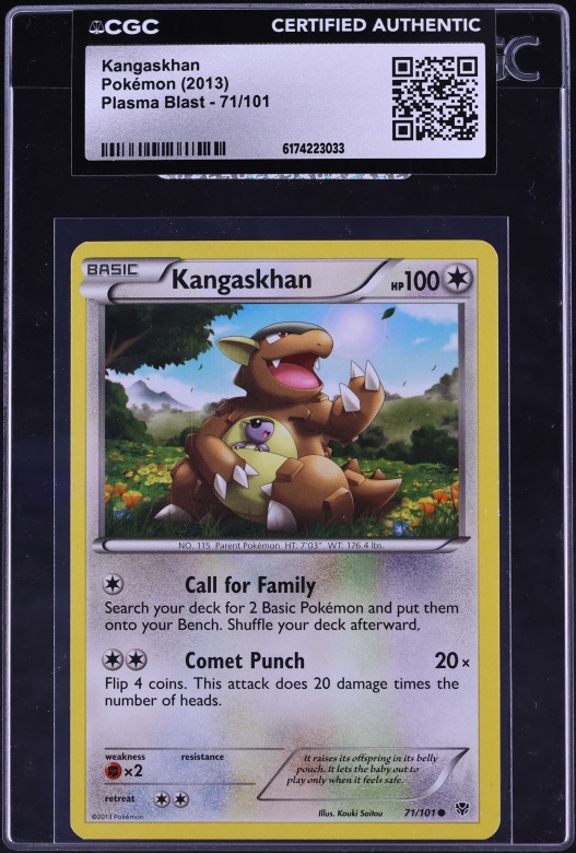 2013 Pokemon Black & White Plasma Blast Kangaskhan #71 CGC AUTH