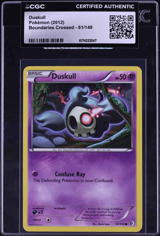 2012 Pokemon Black & White Boundaries Crossed Duskull #61 CGC AUTH