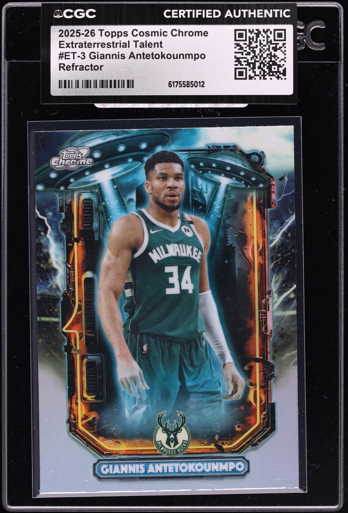 2025 Topps Chrome Cosmic Extraterrestrial Talent Refractor Giannis Antetokounmpo #ET-3 CGC AUTH