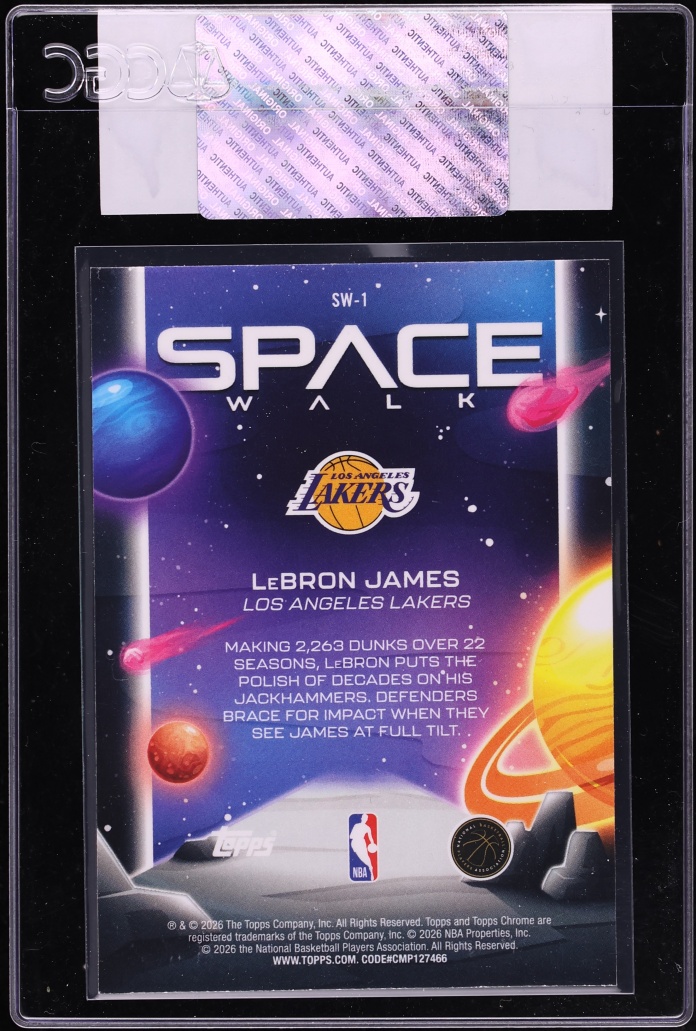 2025 Topps Chrome Cosmic Space Walk Purple Nebula Refractor LeBron James /150 #SW-1 CGC AUTH