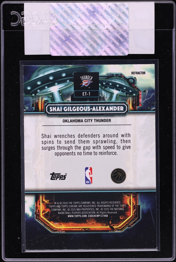 2025 Topps Chrome Cosmic Extraterrestrial Talent Refractor Shai Gilgeous-Alexander CGC AUTH