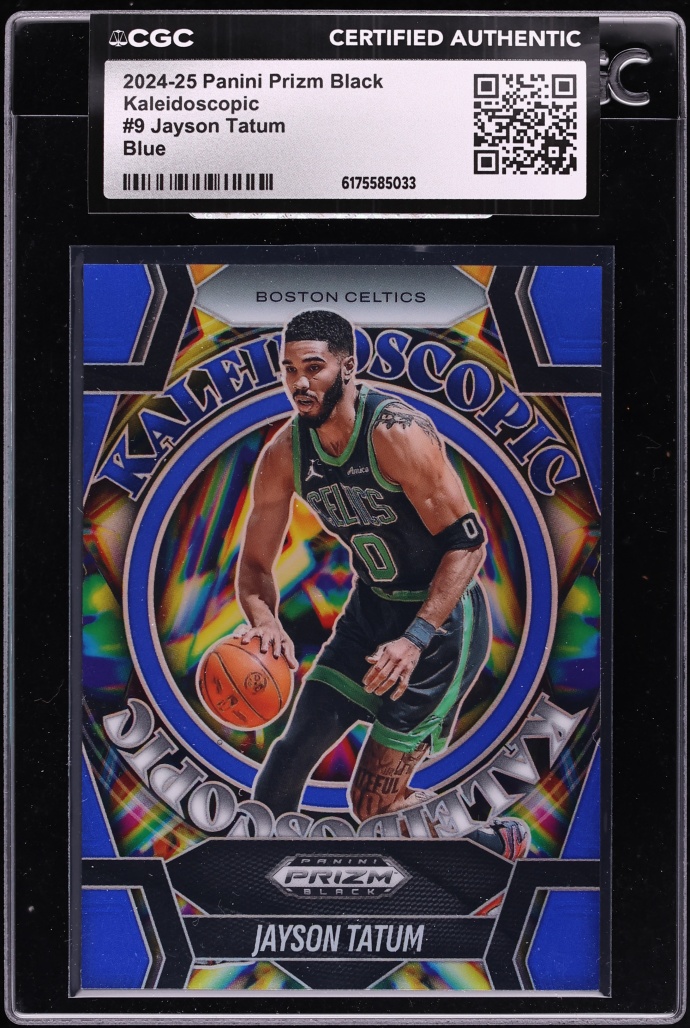 2024 Panini Prizm Black Kaleidoscopic Blue Jayson Tatum /199 #9 CGC AUTH