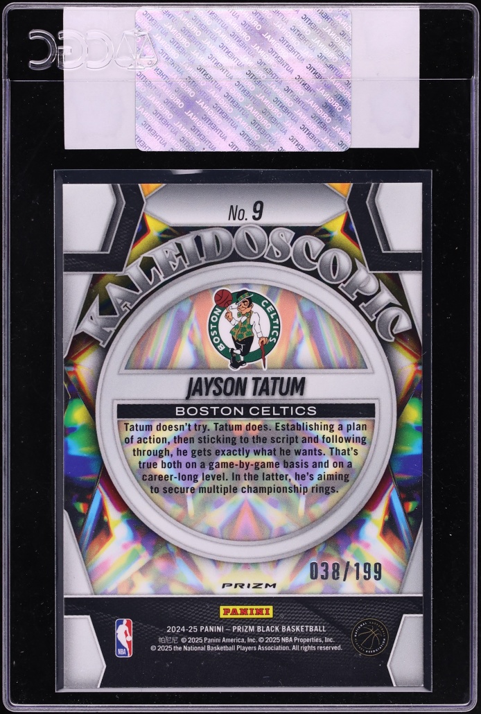 2024 Panini Prizm Black Kaleidoscopic Blue Jayson Tatum /199 #9 CGC AUTH