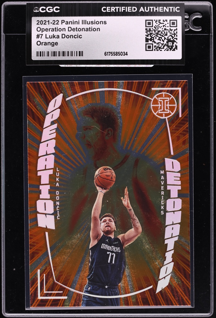 2021 Panini Illusions Operation Detonation Orange Luka Doncic #7 CGC AUTH