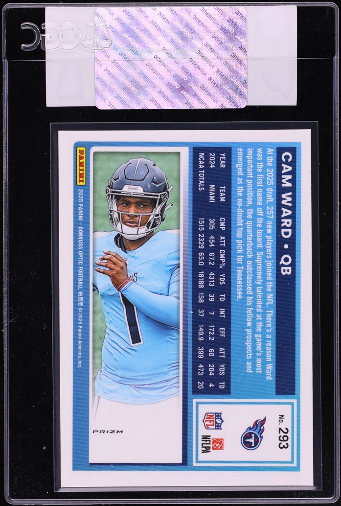 2025 Donruss Optic Blue Hyper Cam Ward ROOKIE #293 CGC AUTH