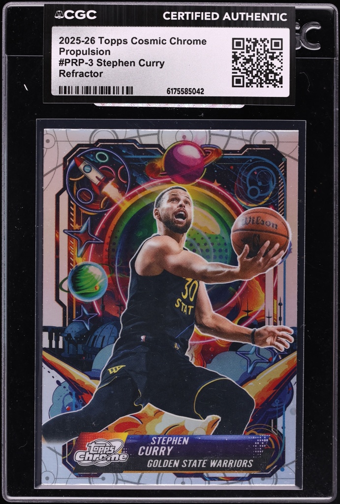 2025 Topps Chrome Cosmic Propulsion Refractor Stephen Curry #PRP-3 CGC AUTH