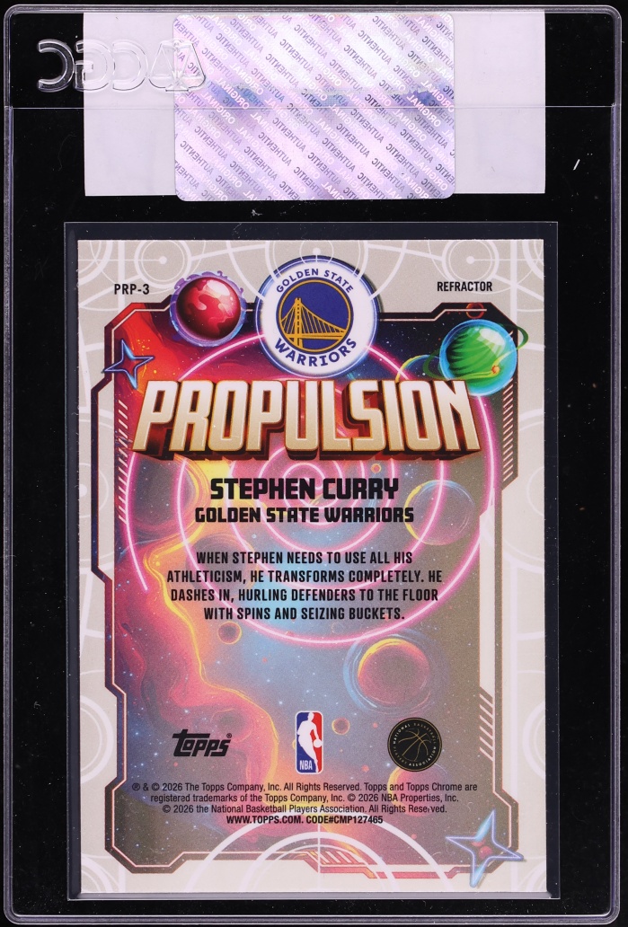 2025 Topps Chrome Cosmic Propulsion Refractor Stephen Curry #PRP-3 CGC AUTH