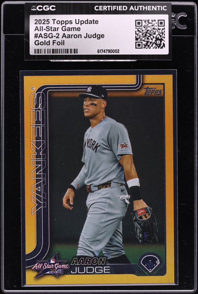 2025 Topps Update All-Star Game Gold Foil Aaron Judge /50 #ASG-2 CGC AUTH